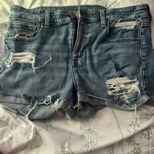 stretch jean shorts